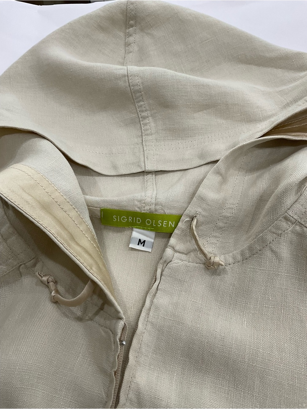 Sigrid Olsen Beige Hooded Utility Jacket - Picture 9 of 9